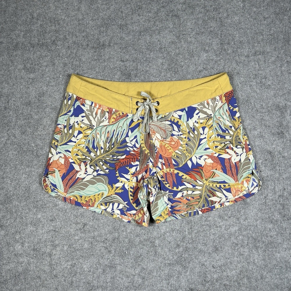Patagonia Shorts Womens Size 6 Tropical‎ Floral Yellow Graphic Print Drawstring